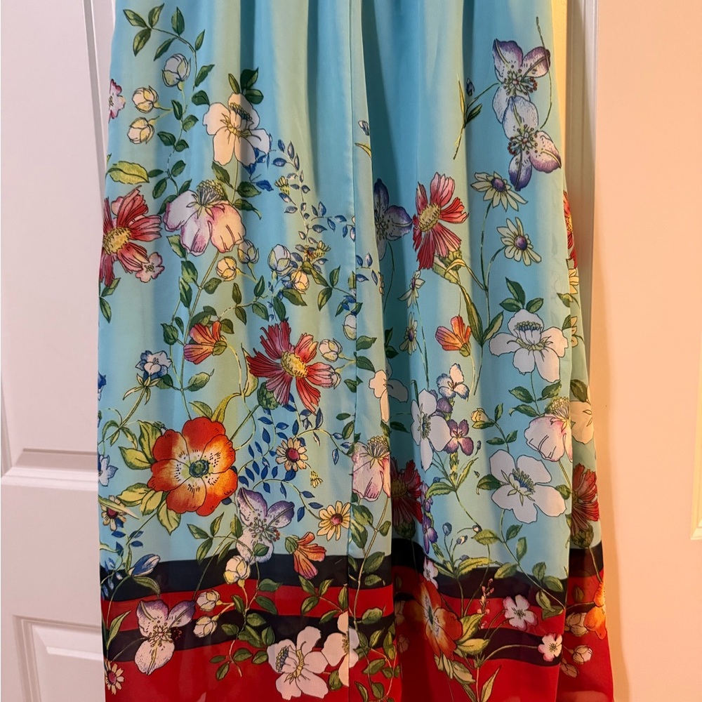 Superfoxx Floral Blue Dress with Flutter Sleeves - Picture 4 of 6